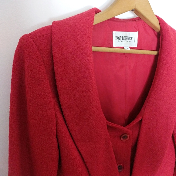 Holt Renfrew Collection Vintage Red Jacket - Size 6 - Picture 4 of 7